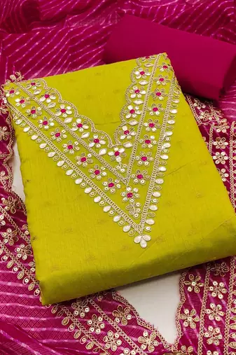 embroidered unstitched dress material