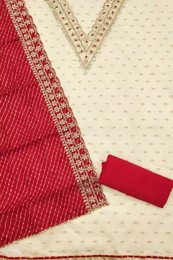 embroidered unstitched dress material