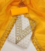 embroidered zari unstitched dress material