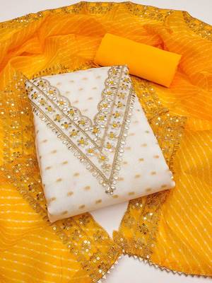 embroidered zari unstitched dress material 2