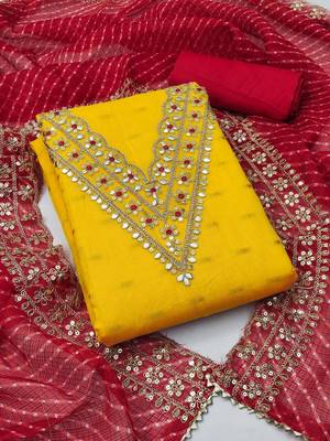 embroidered zari unstitched dress material 1