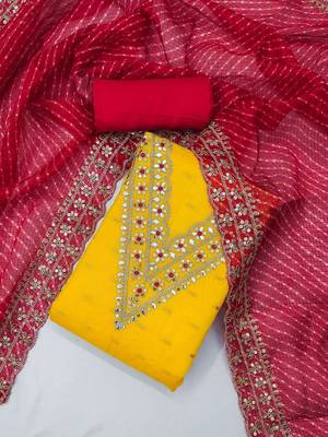embroidered zari unstitched dress material 2
