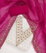 embroidered zari unstitched dress material