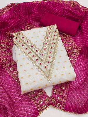 embroidered zari unstitched dress material 2
