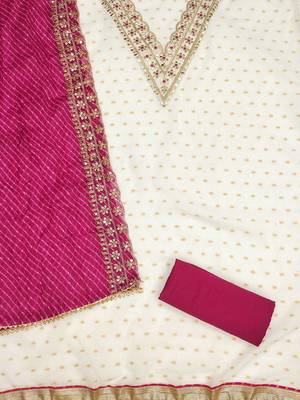 embroidered zari unstitched dress material 3