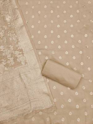 floral woven design unstitched dress material 3