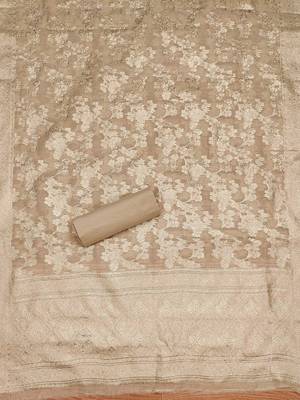 floral woven design unstitched dress material 4