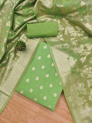 floral woven design unstitched dress material 1