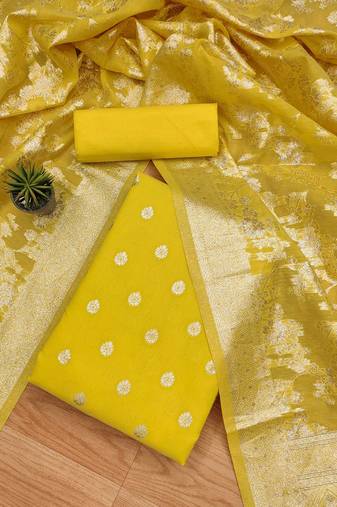 floral woven design unstitched dress material