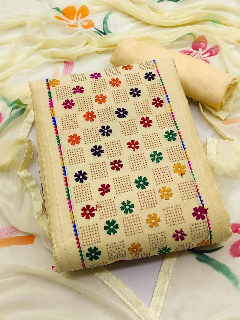 embroidered unstitched dress material