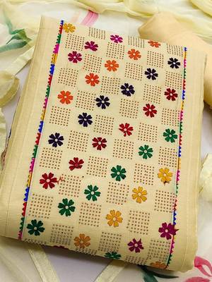 embroidered unstitched dress material 2