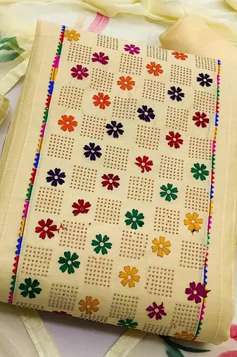 embroidered unstitched dress material
