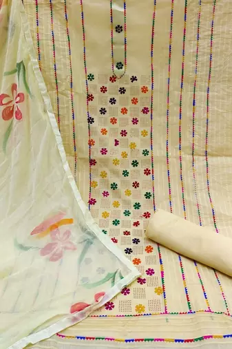 embroidered unstitched dress material