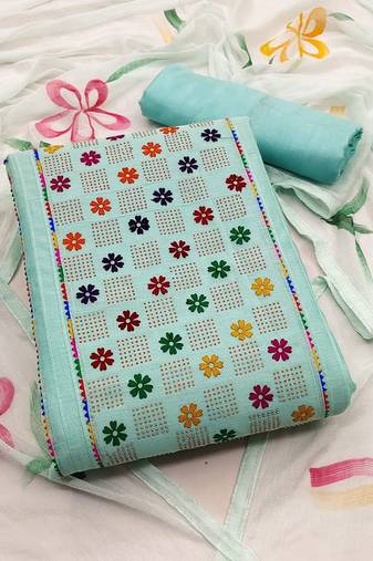 embroidered unstitched dress material