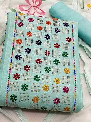 embroidered unstitched dress material 2