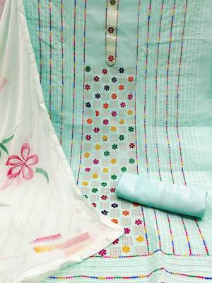 embroidered unstitched dress material 3