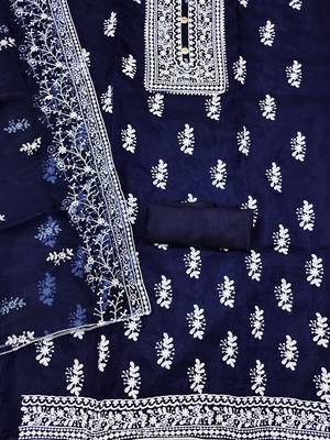 ethnic motifs embroidered unstitched dress material 4