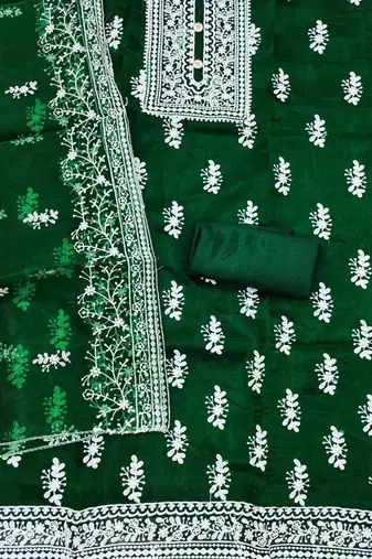 ethnic motifs embroidered unstitched dress material
