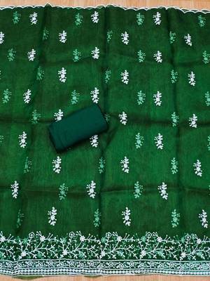 ethnic motifs embroidered unstitched dress material 4