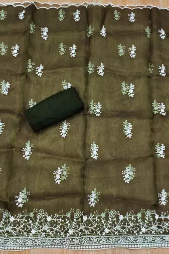 ethnic motifs embroidered unstitched dress material