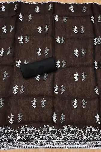 ethnic motifs embroidered unstitched dress material