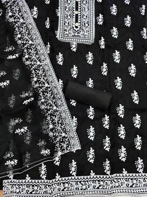 ethnic motifs embroidered unstitched dress material 4