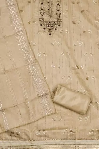 ethnic motifs sequinned embellished unstitched dress material