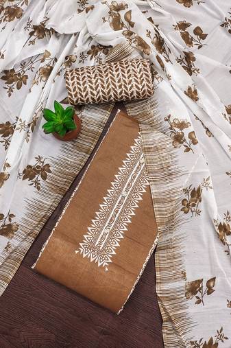 floral printed cotton unstitched dress material