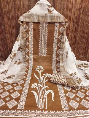 floral printed cotton unstitched dress material 2