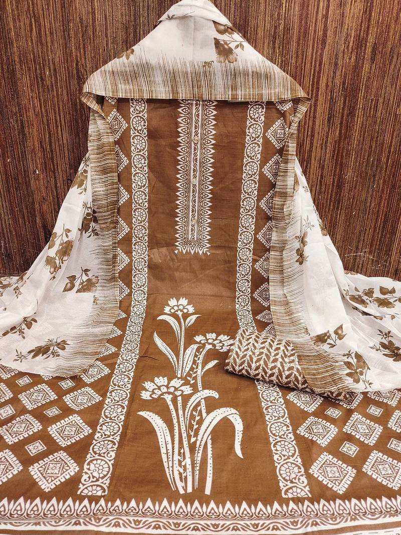 floral printed cotton unstitched dress material