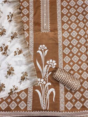 floral printed cotton unstitched dress material 3