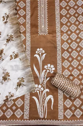 floral printed cotton unstitched dress material