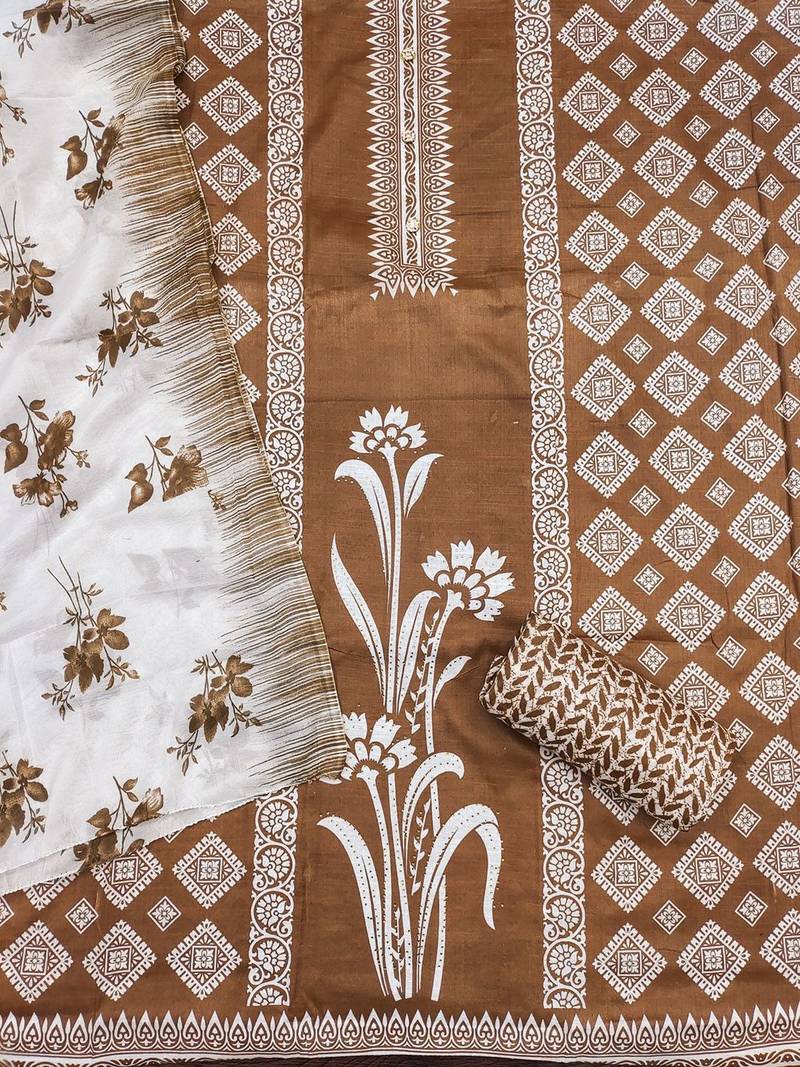 floral printed cotton unstitched dress material