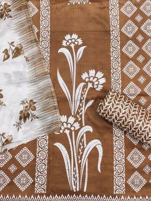 floral printed cotton unstitched dress material 4
