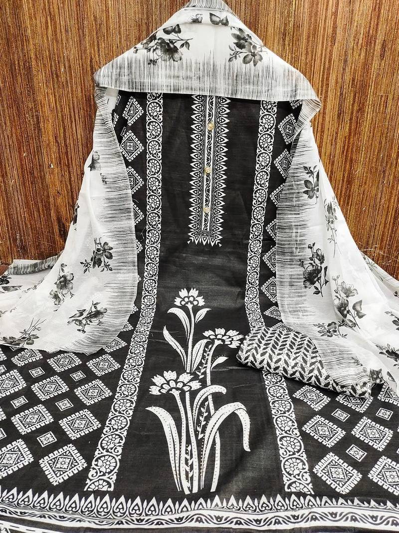 floral printed unstitched dress material