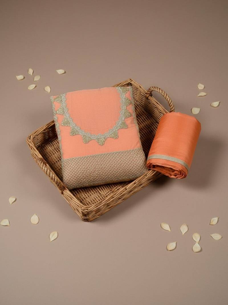 embroidered unstitched dress material