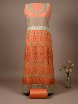 embroidered unstitched dress material 3
