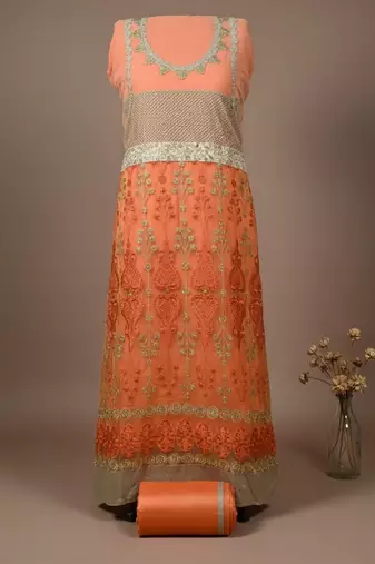 embroidered unstitched dress material