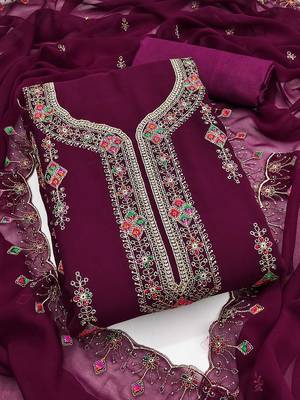 embroidered unstitched dress material 1