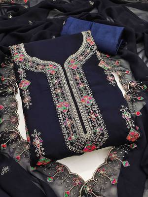 embroidered unstitched dress material 1
