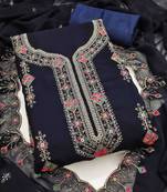 embroidered unstitched dress material