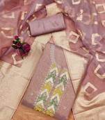 ethnic motifs embellished sequinned unstitched dress material