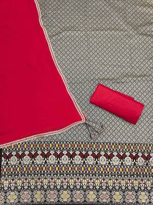 ethnic motif woven design zari banarasi unstitched dress material 3