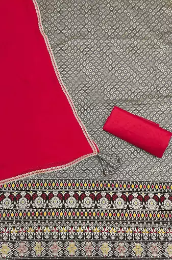 ethnic motif woven design zari banarasi unstitched dress material
