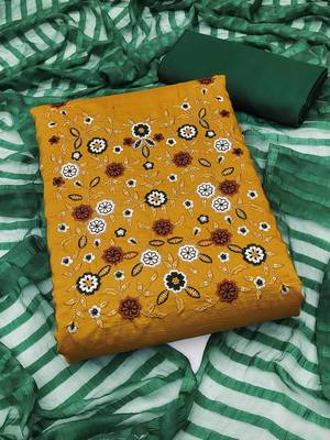 embroidered unstitched dress material 1