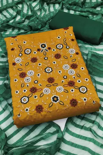 embroidered unstitched dress material