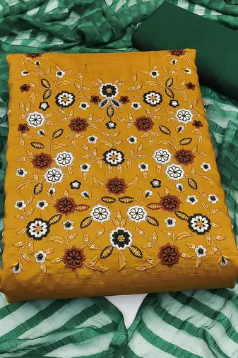 embroidered unstitched dress material