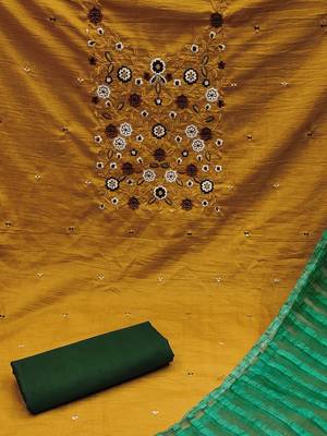 embroidered unstitched dress material 4