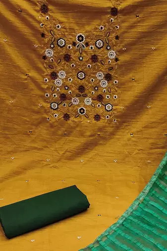embroidered unstitched dress material
