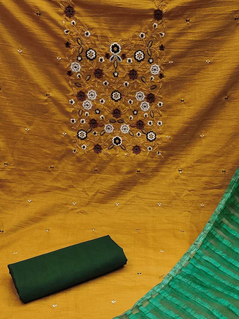embroidered unstitched dress material